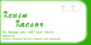 kevin kacsor business card